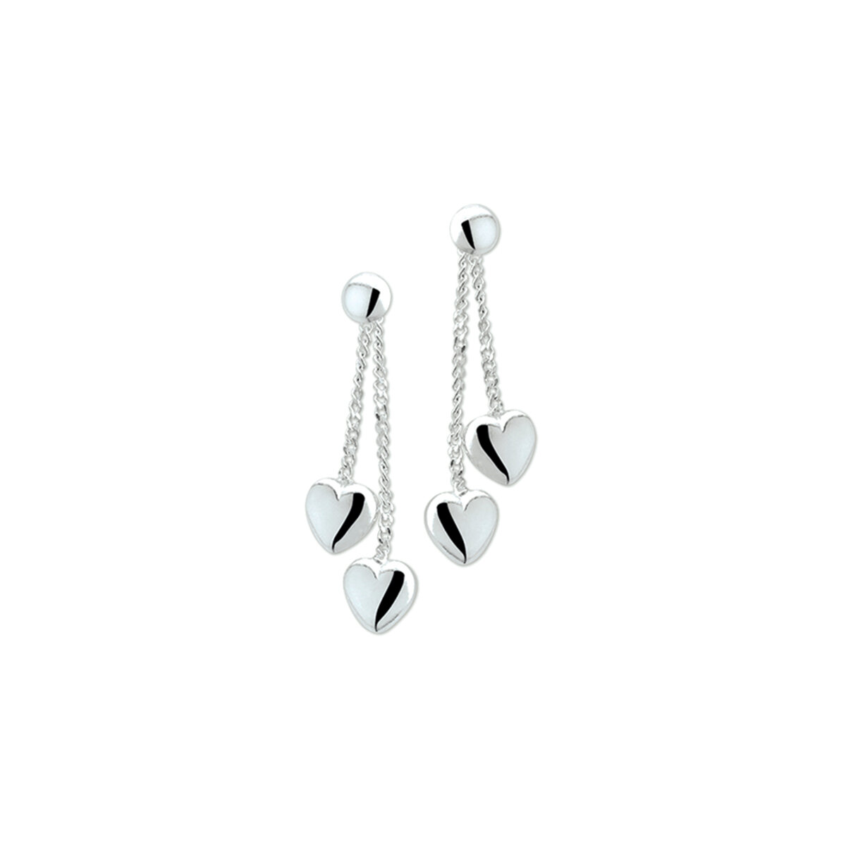 Oorhangers 925 zilver hartjes 28 mm.  model Z