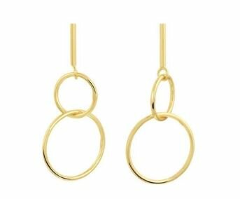 Oorhangers rondjes gold plated model AN