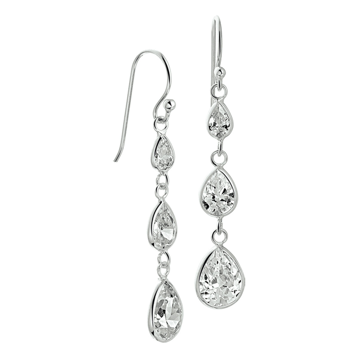 Oorhangers 925 zilver franse haak zirkonia model T
