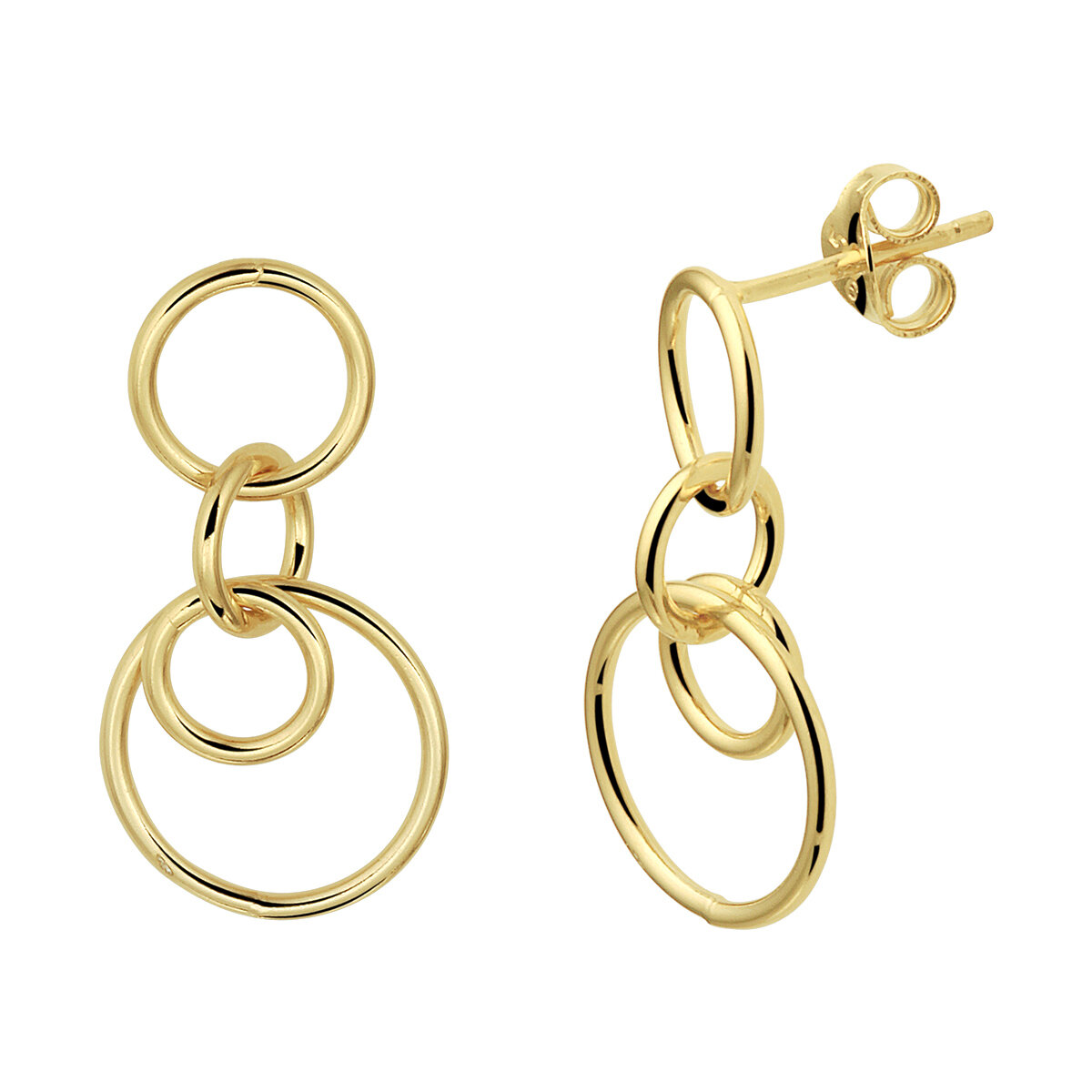 Oorhangers gold plated rondjes model AE