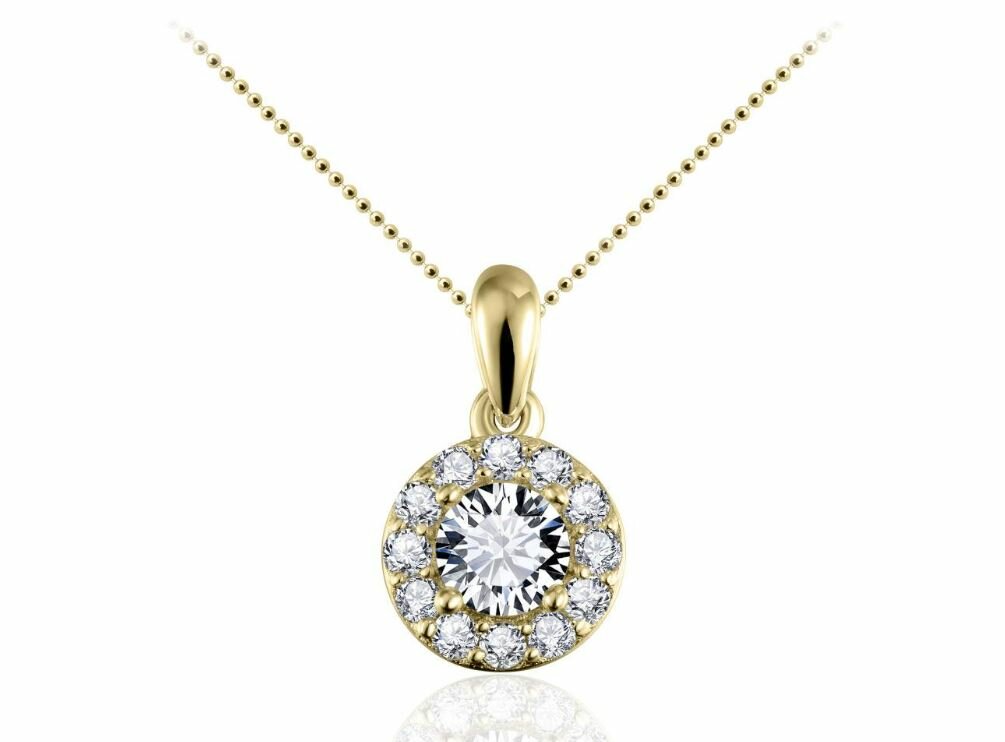 Halsketting 14 karaat goud briljant model IU