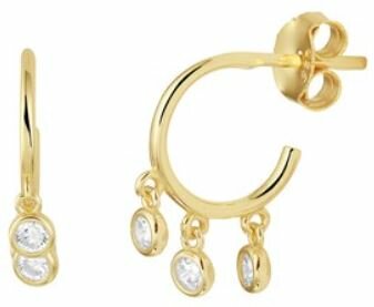 Oorbellen hanger zirkonia gold plated model F