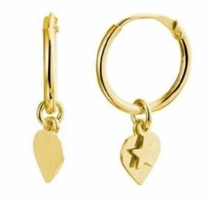 Klapoorbellen hart & ster gold plated model R