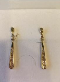 Oorhangers zirkonia gold plated model Y