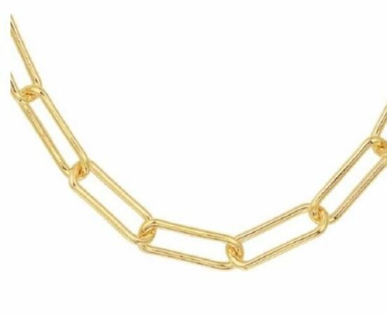 Halsketting paperclip 5 mm. gold plated model CE