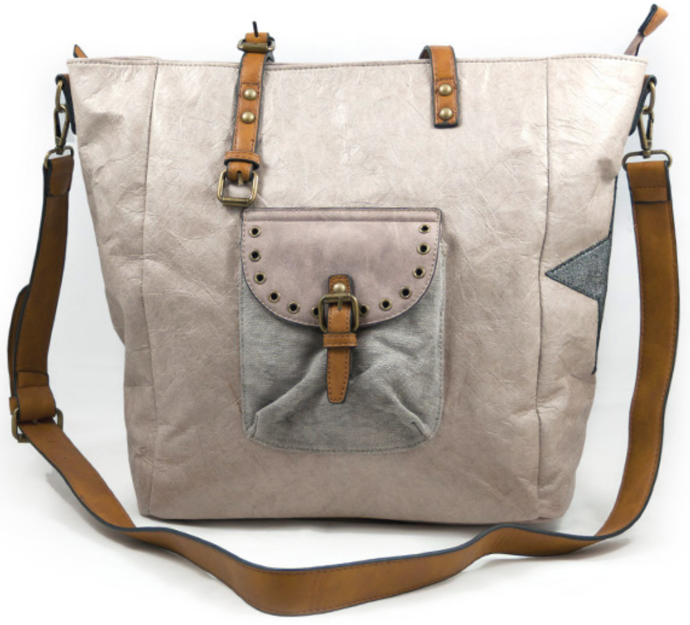 Schoudertas poederroze 34 x 45 cm.