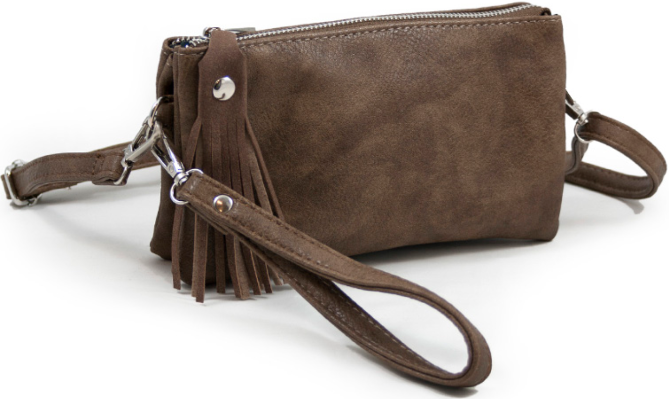 Kleine schouder- & polstas naturel 21 x 12 cm.