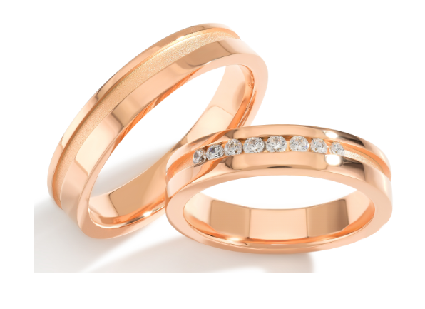 Trouwringen Roségoud model 4018 | Stel uw eigen set samen