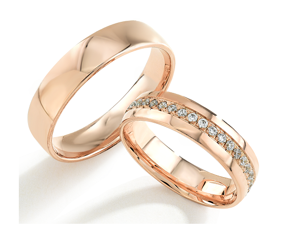 Trouwringen Roségoud model 9011 | Stel uw eigen set samen