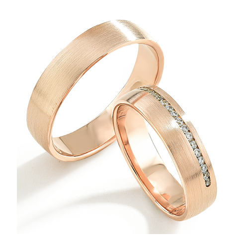 Trouwringen Roségoud model 6018 | Stel uw eigen set samen
