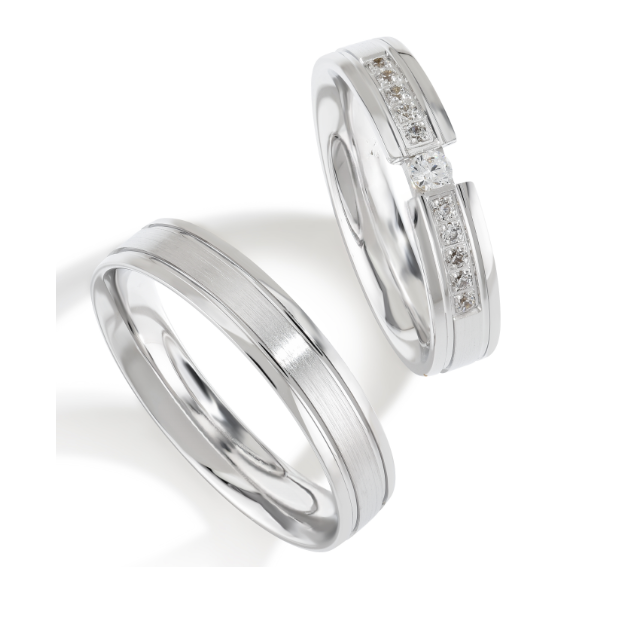 Trouwringen Witgoud model 6025 | Stel uw eigen set samen