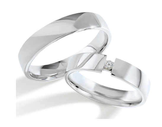 Trouwringen Witgoud model 8014 | Stel uw eigen set samen