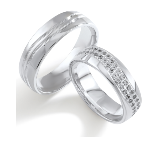 Trouwringen Witgoud model 7003 | Stel uw eigen set samen