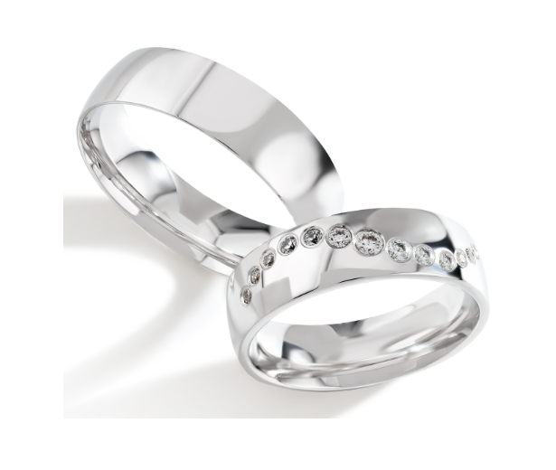 Trouwringen Zilver model 40304 | Stel uw eigen set samen