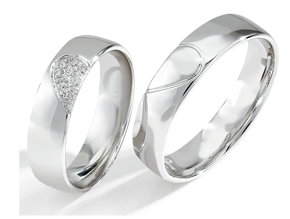 Trouwringen Zilver model 90123 | Stel uw eigen set samen