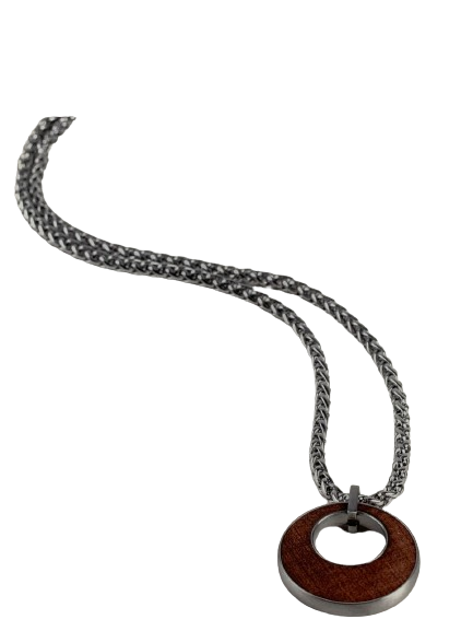 Halsketting kabel hanger 30 mm. mahonie model KP