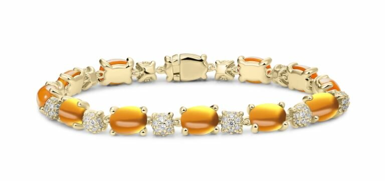 Armband gold plated honey zirkonia 