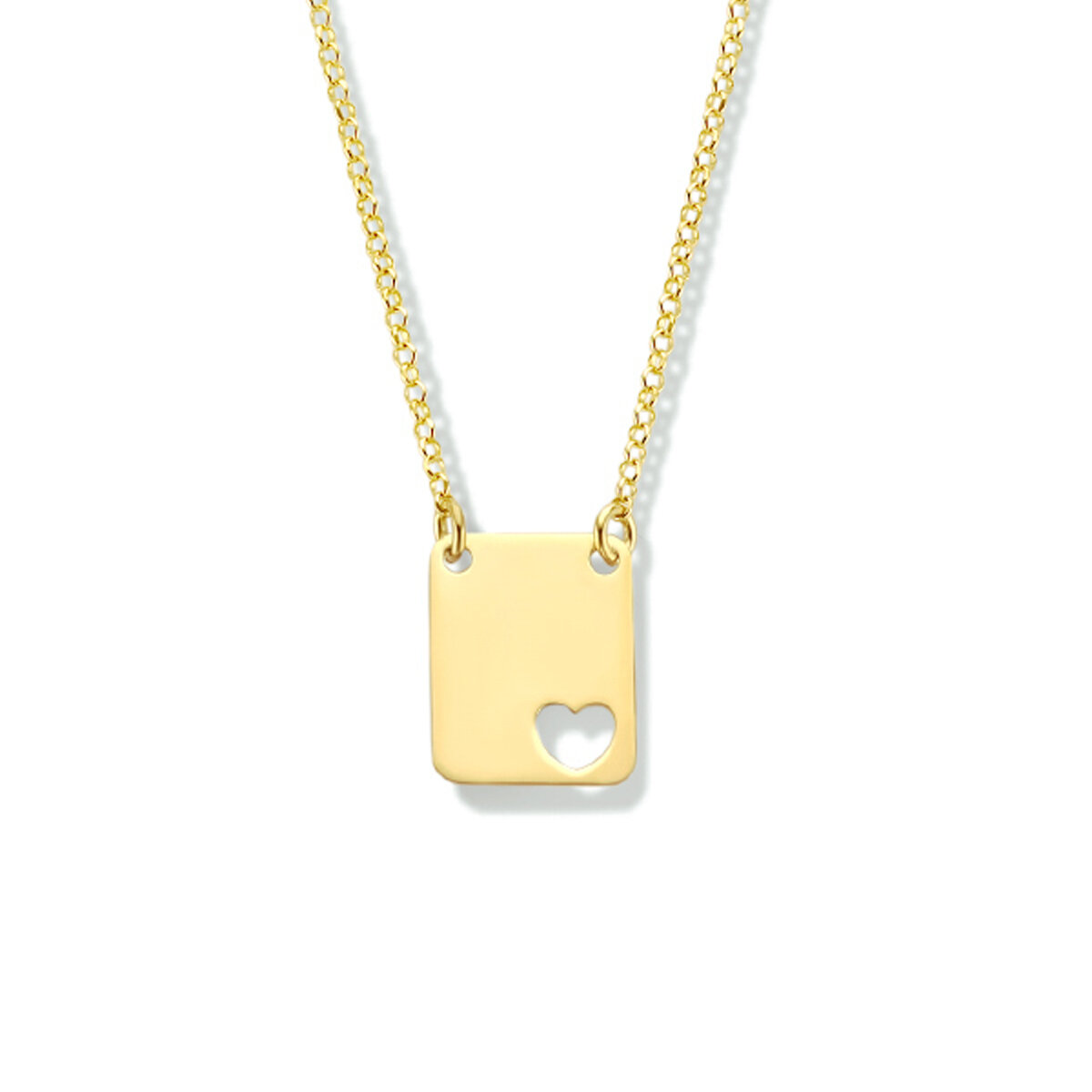 Graveer halsketting gold plated hanger hart model KK