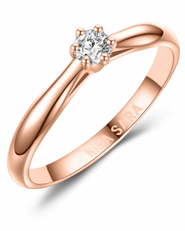 Aanzoeksring verlovingsring roségoud zirkonia of diamant model 16051