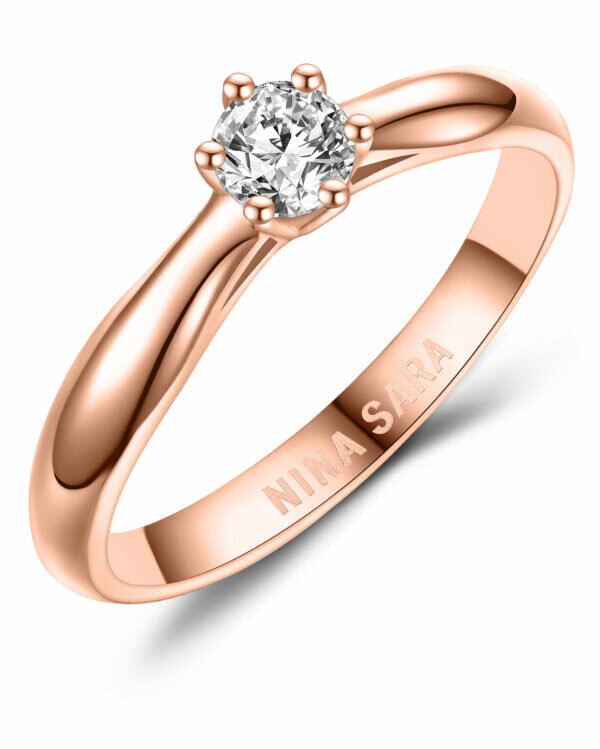 Aanzoeksring verlovingsring roségoud zirkonia of diamant model 16071