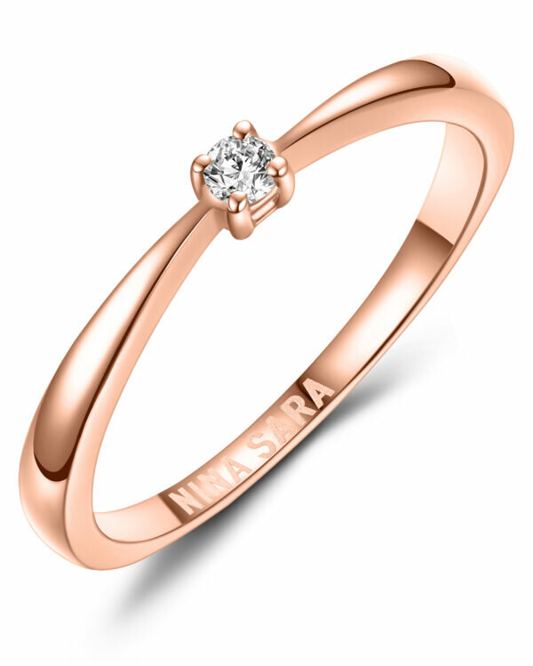 Aanzoeksring verlovingsring roségoud zirkonia of diamant model 16081