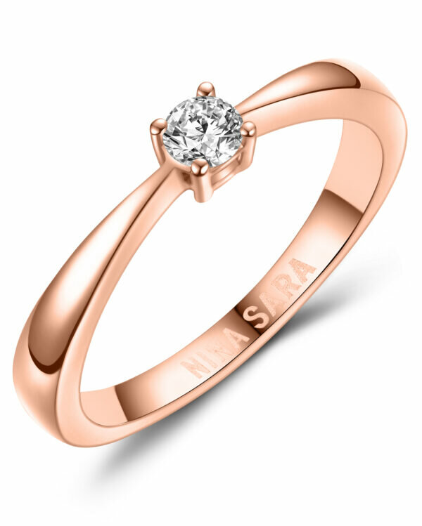 Aanzoeksring verlovingsring roségoud zirkonia of diamant model 16101