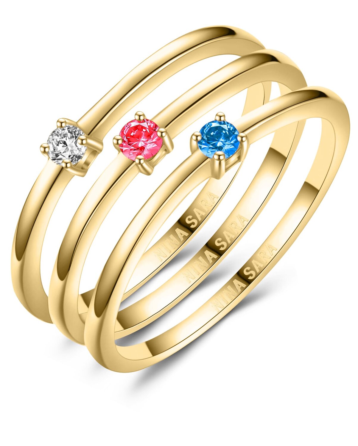 Aanzoeksring verlovingsring geelgoud (synthetisch) robijn & saffier model 16441