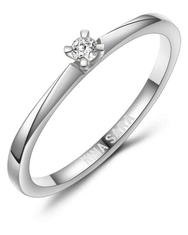 Aanzoeksring verlovingsring witgoud zirkonia of diamant model 16151