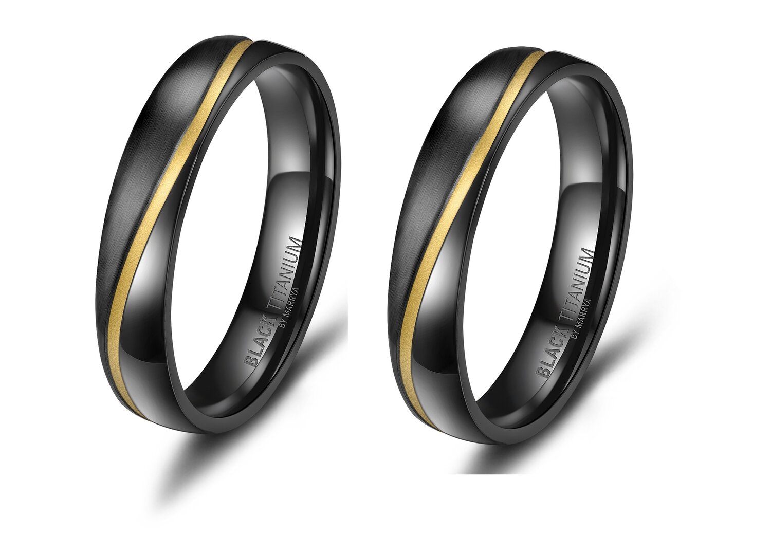 Vriendschapsringen Zwart Titanium Design model 1013 | Stel uw eigen set samen