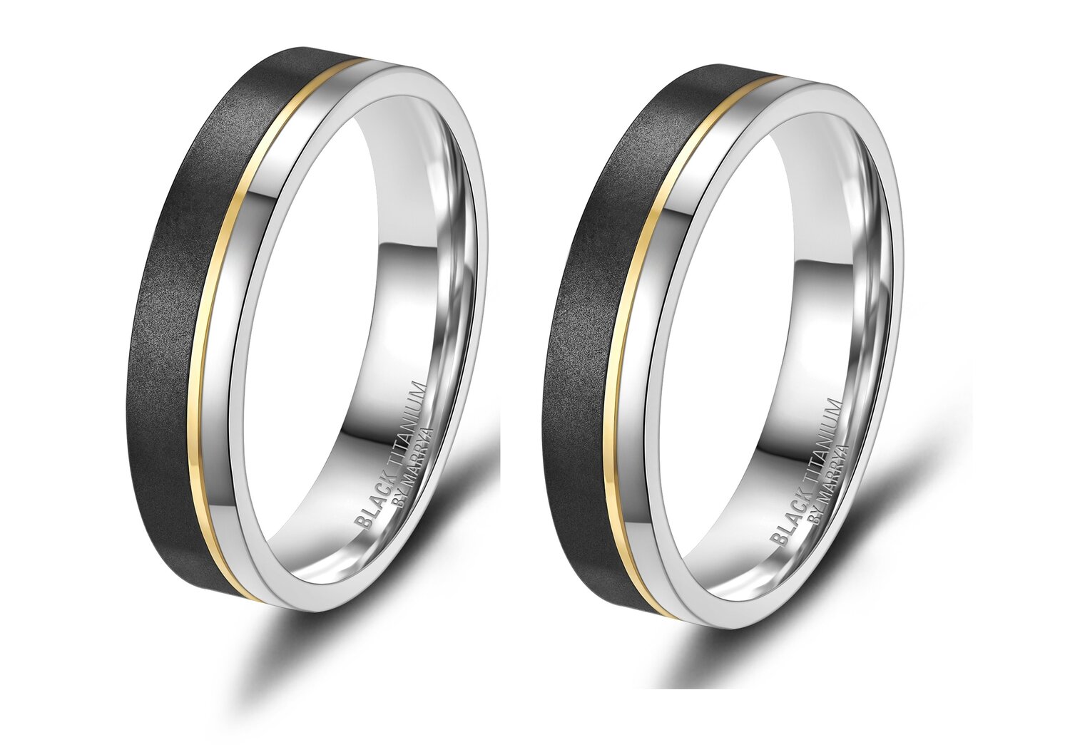 Vriendschapsringen Zwart Titanium Design model 1024 | Stel uw eigen set samen