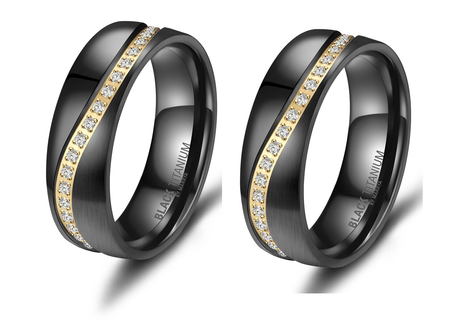 Vriendschapsringen Zwart Titanium Zirkonia model 1032 | Stel uw eigen set samen