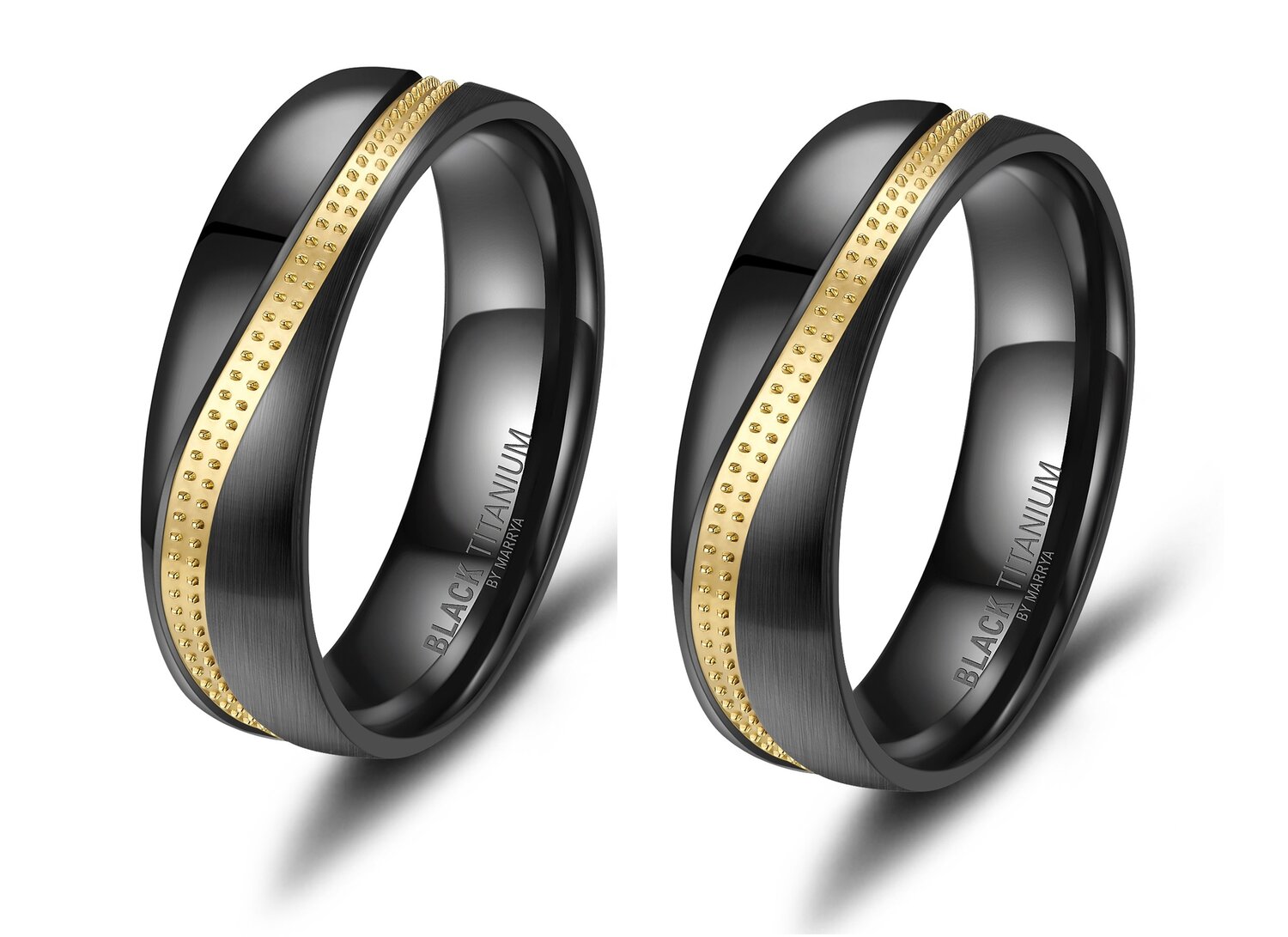 Vriendschapsringen Zwart Titanium Design model 1032 | Stel uw eigen set samen