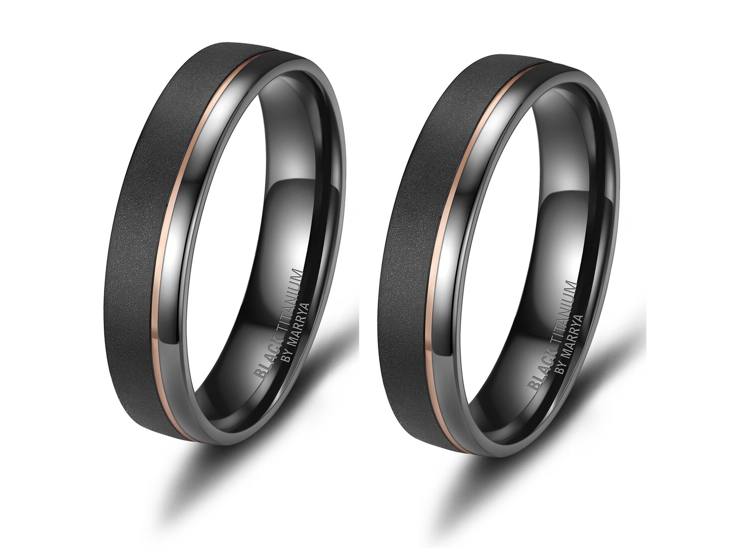 Vriendschapsringen Zwart Titanium Design model 1049 | Stel uw eigen set samen