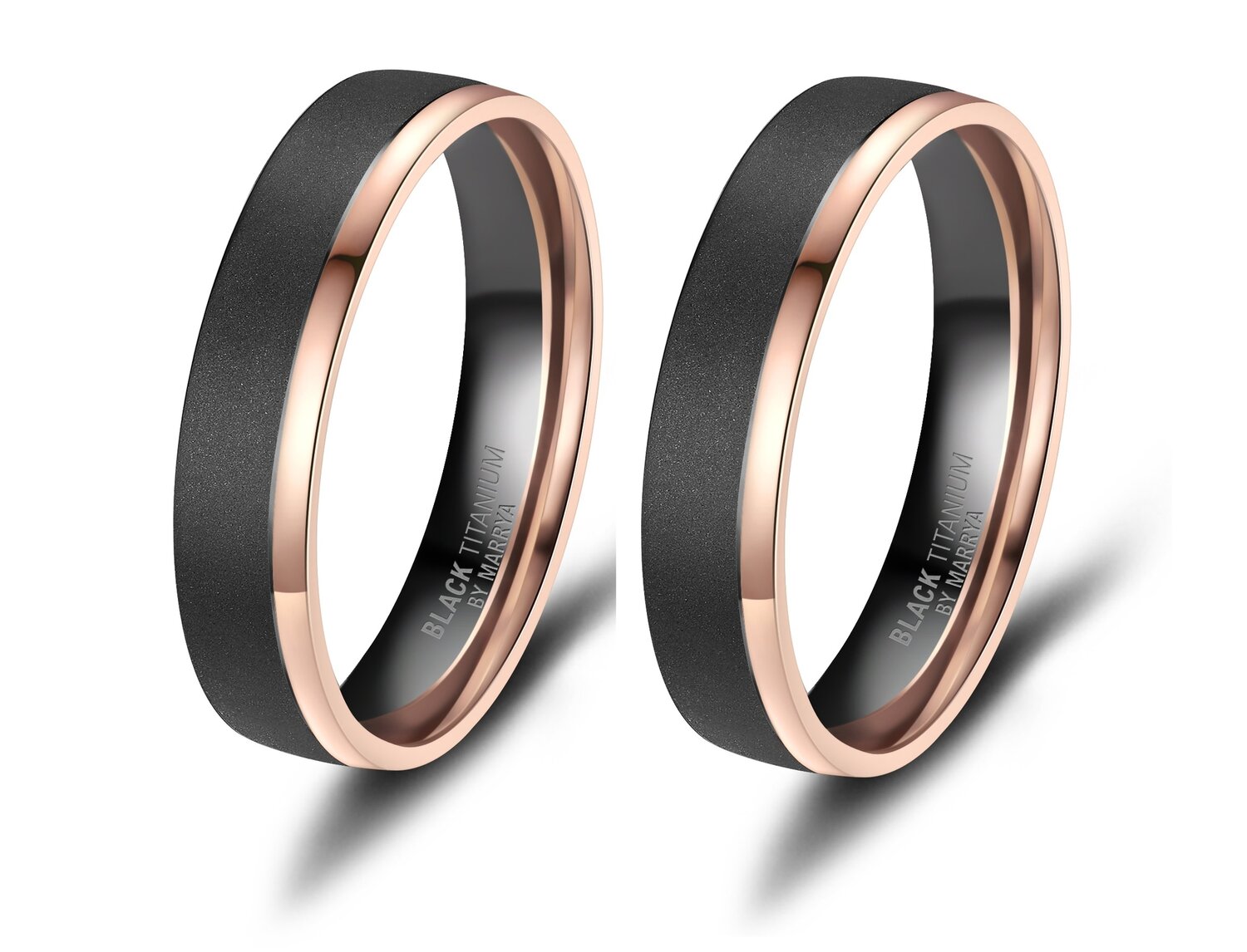 Vriendschapsringen Zwart Titanium Design model 1061 | Stel uw eigen set samen