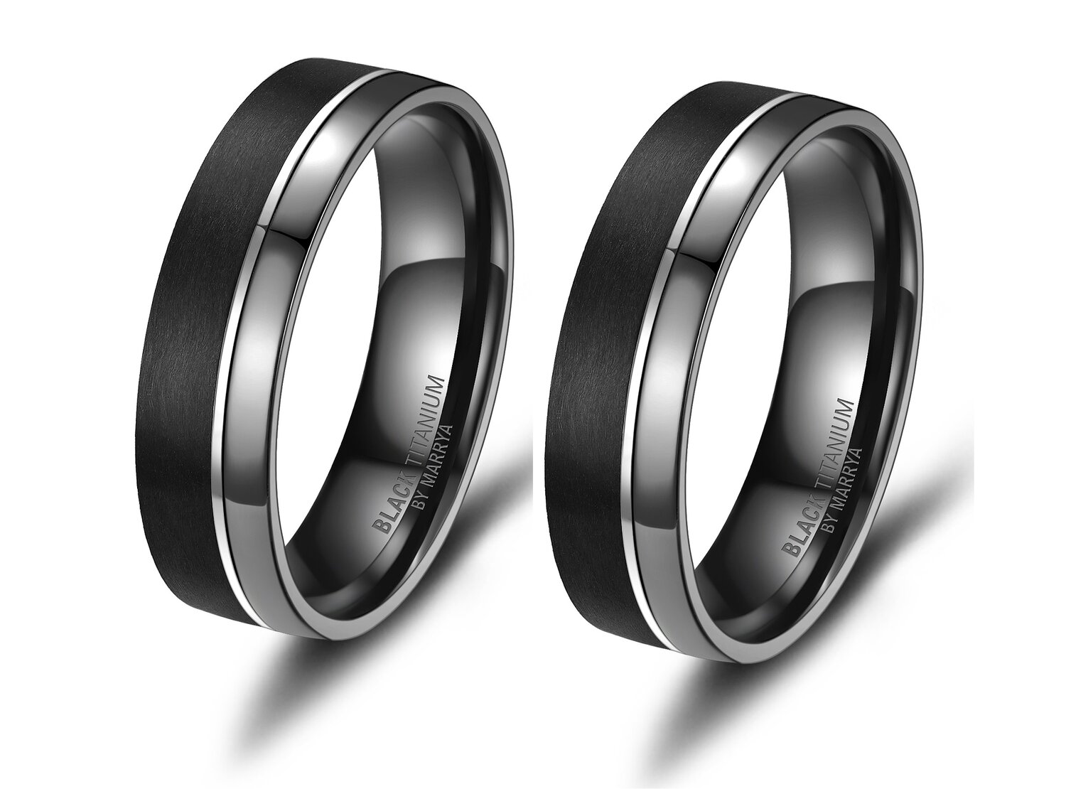 Vriendschapsringen Zwart Titanium Design model 1070 | Stel uw eigen set samen