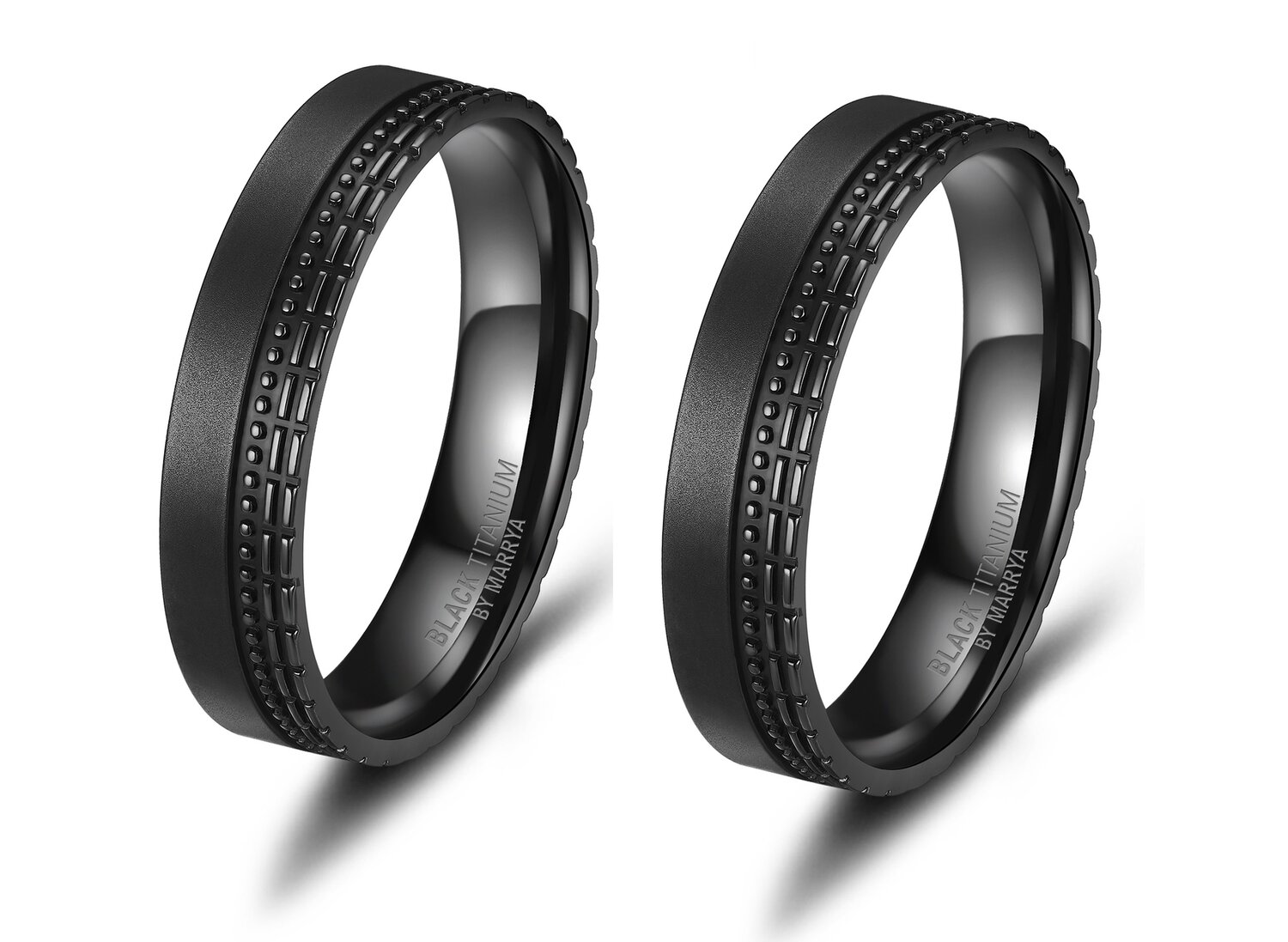 Vriendschapsringen Zwart Titanium Design model 1108 | Stel uw eigen set samen