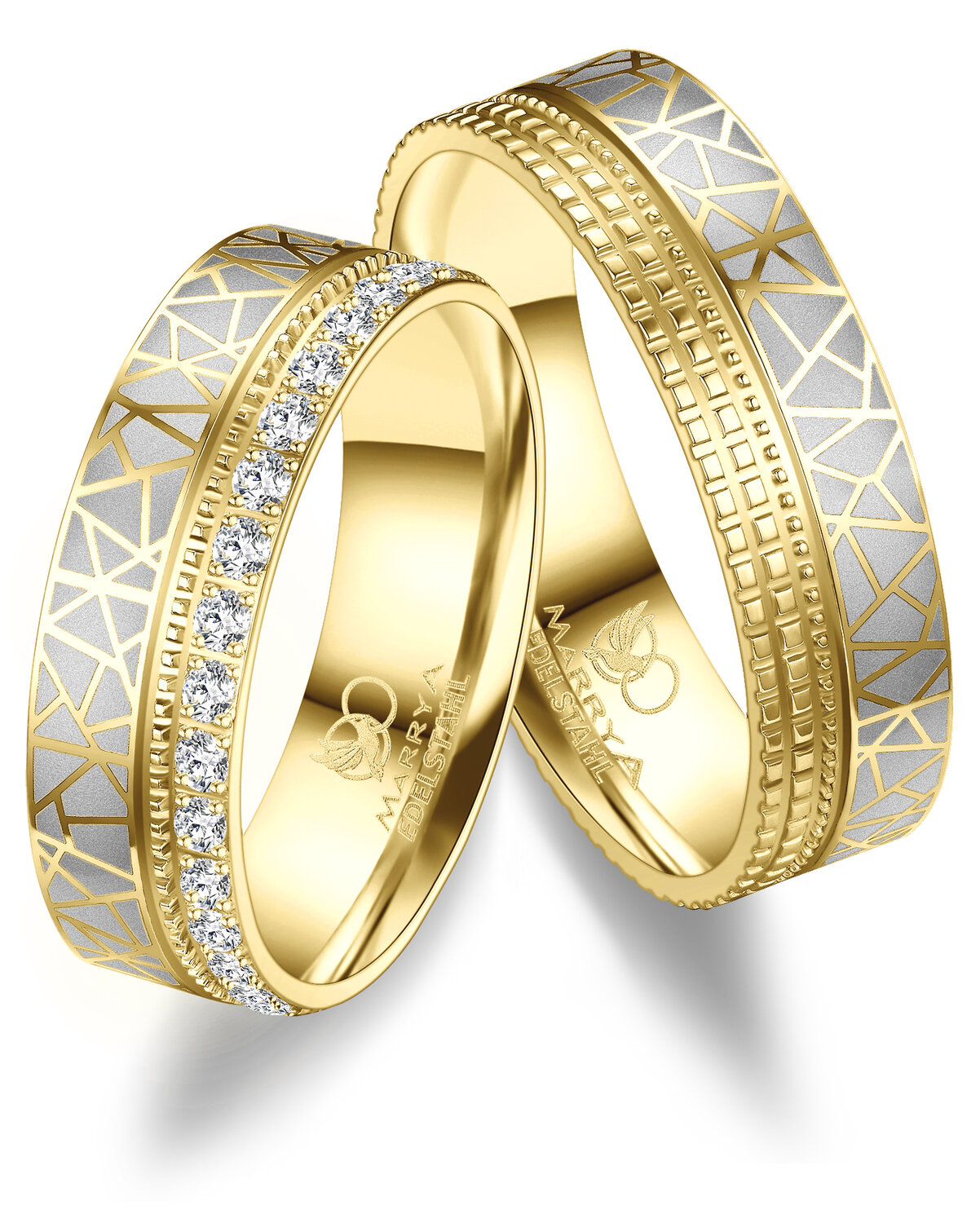 Vriendschapsringen Edelstaal model 1371 | Stel uw eigen set samen