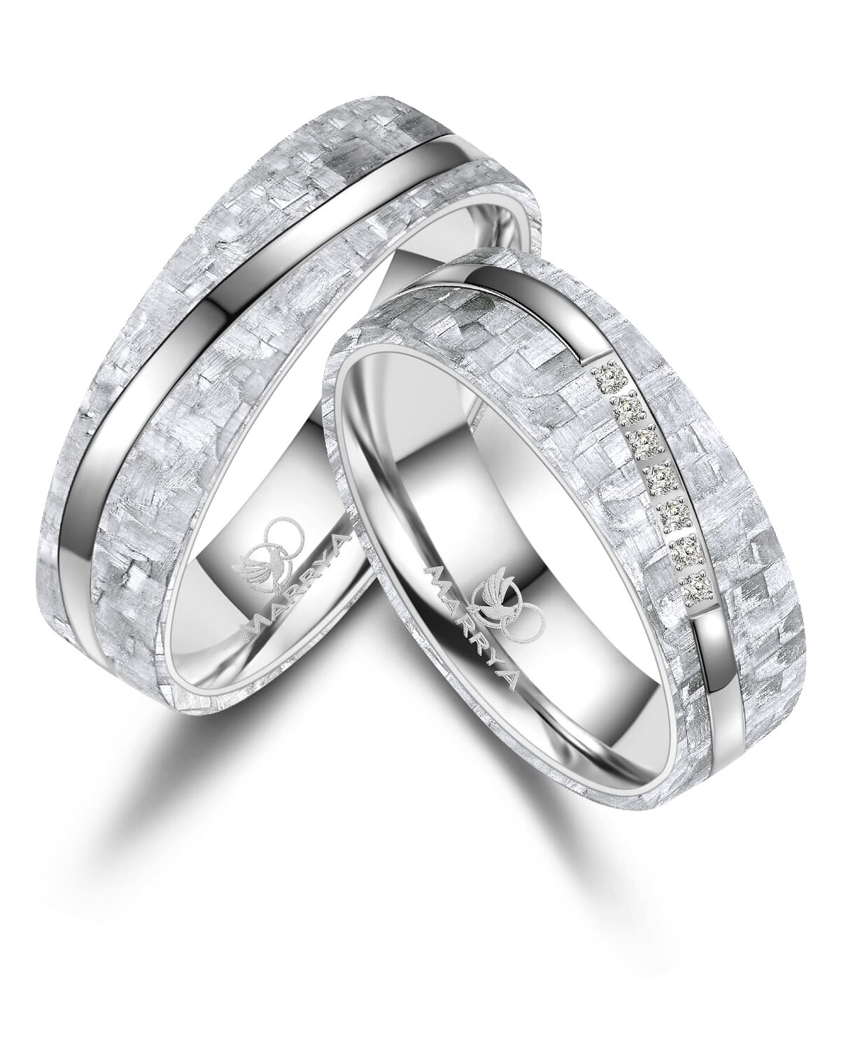 Vriendschapsringen Titanium & Carbon model 3204 | Stel uw eigen set samen