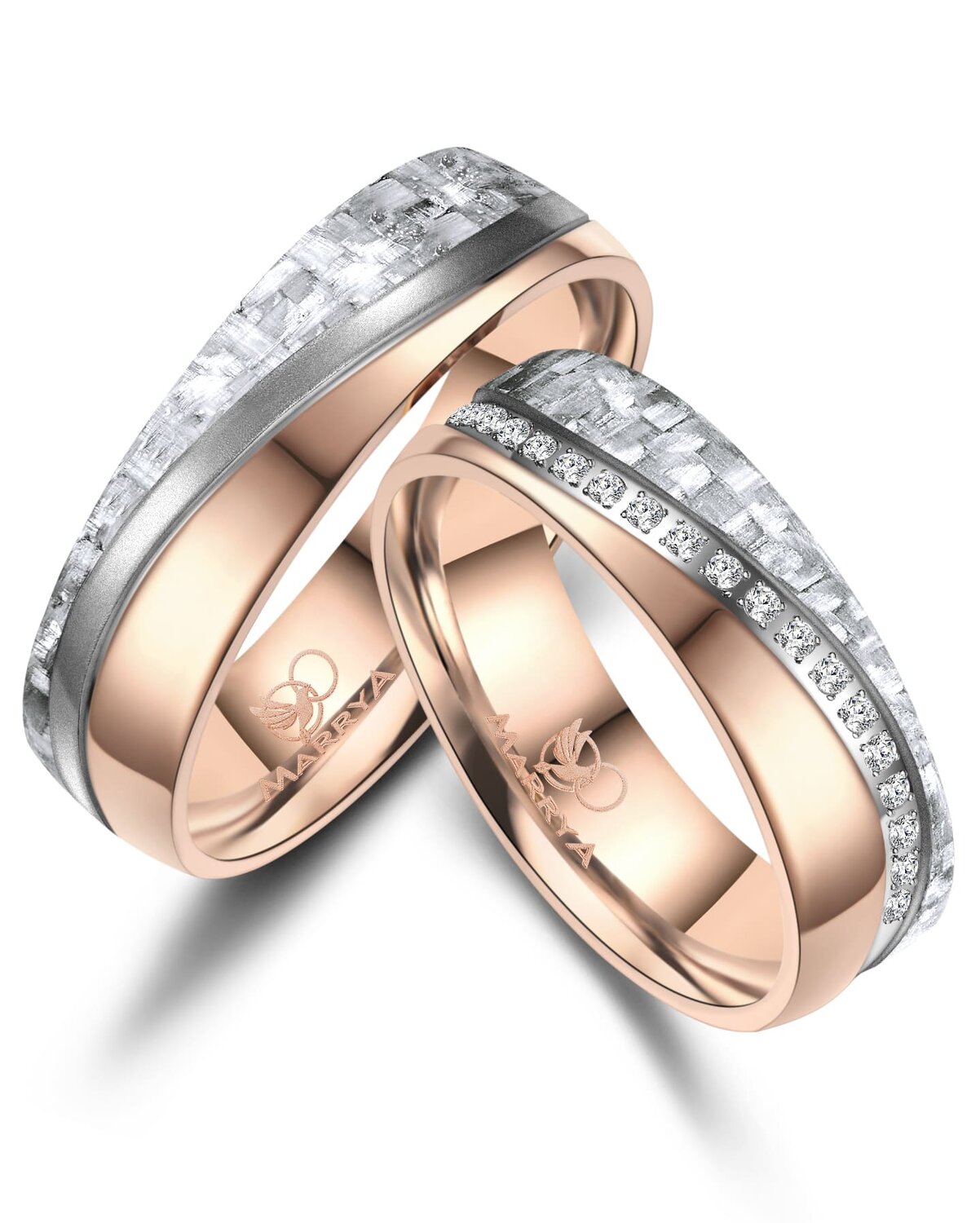 Trouwringen Titanium & Carbon model 3205 | Stel uw eigen set samen