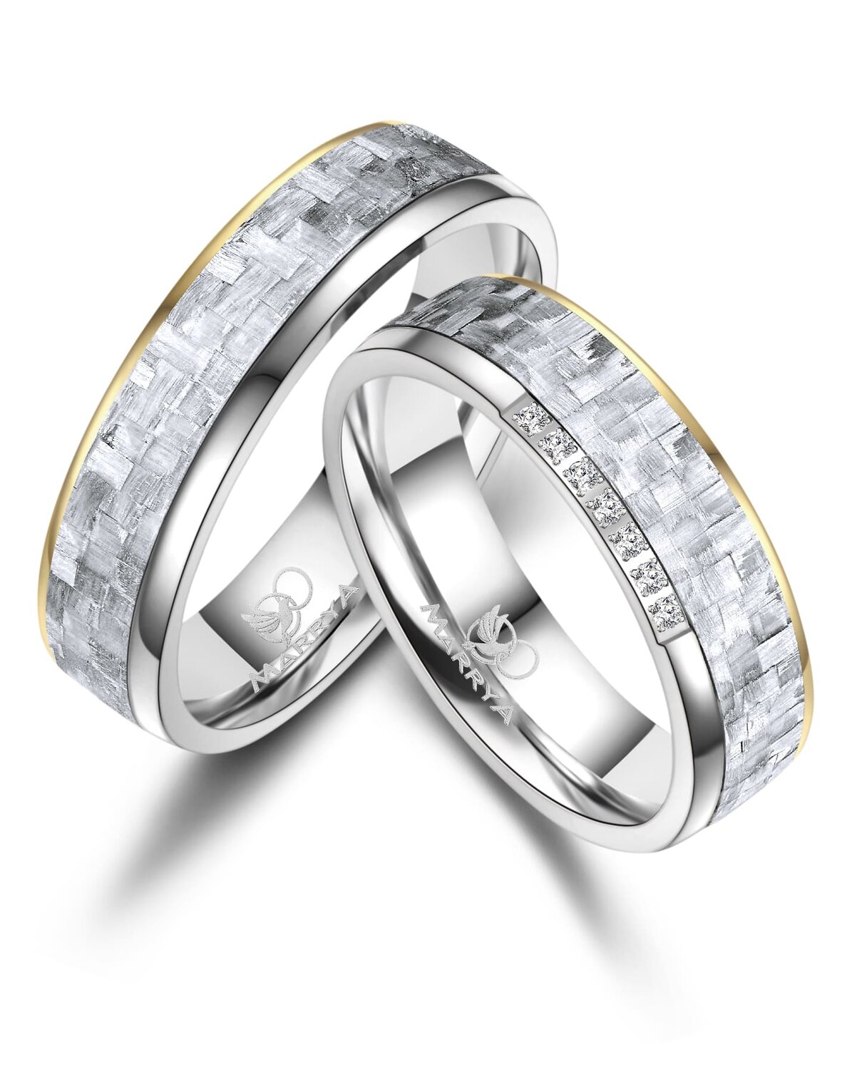 Trouwringen Titanium & Carbon model 3206 | Stel uw eigen set samen