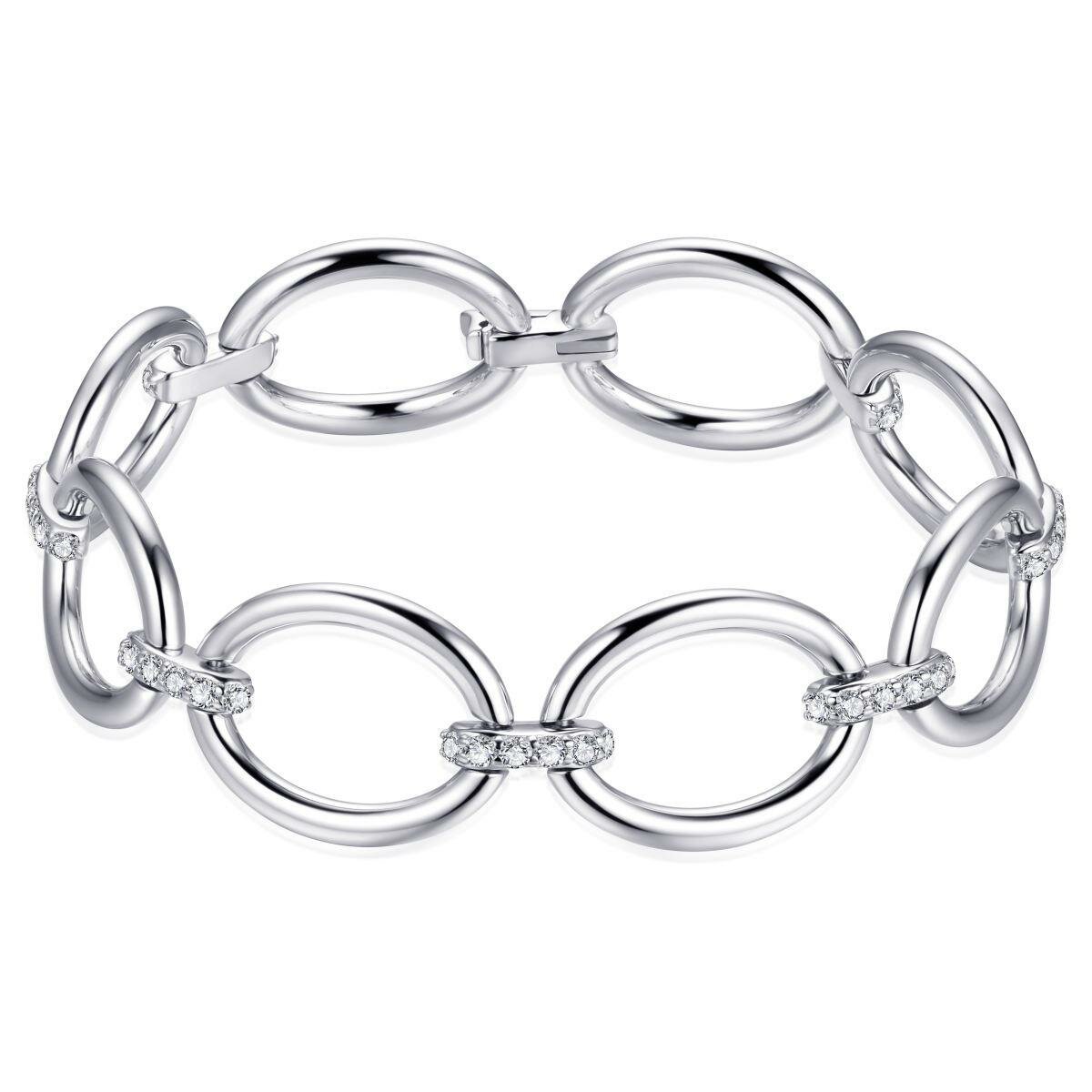 Armband 925 zilver schakels met zirkonia model AZ