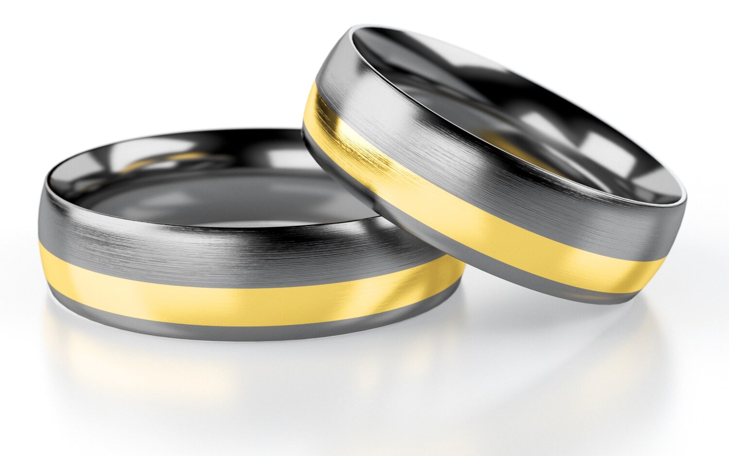 Trouwringen Tantaal  model Gold Line | Stel uw eigen set samen