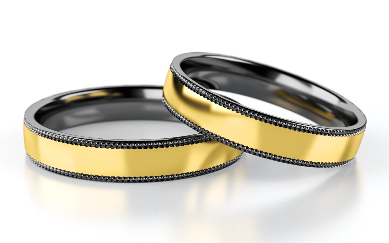 Trouwringen Tantaal  model Gold Edge | Stel uw eigen set samen