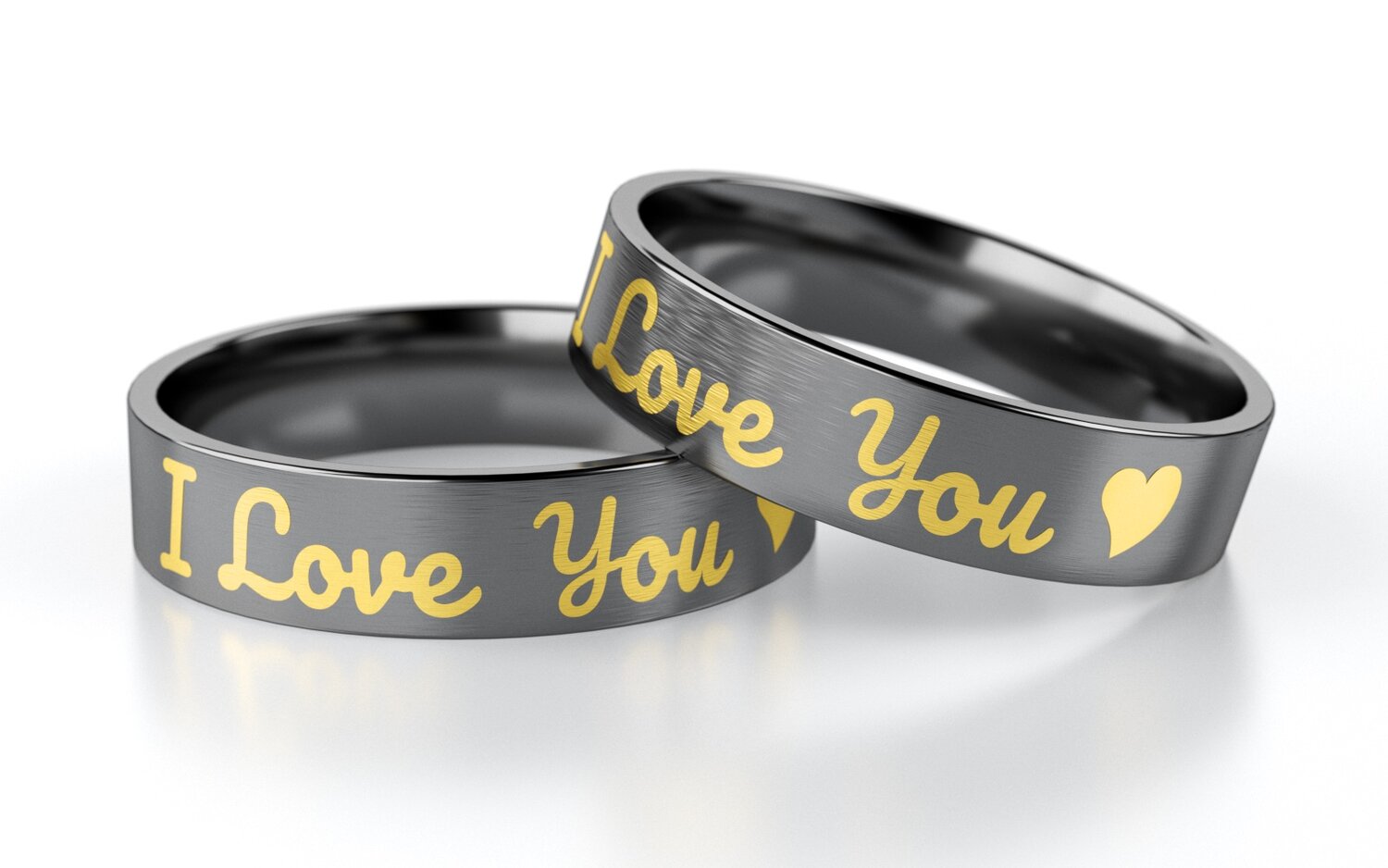 Vriendschapsringen Tantaal model Love | Stel uw eigen set samen