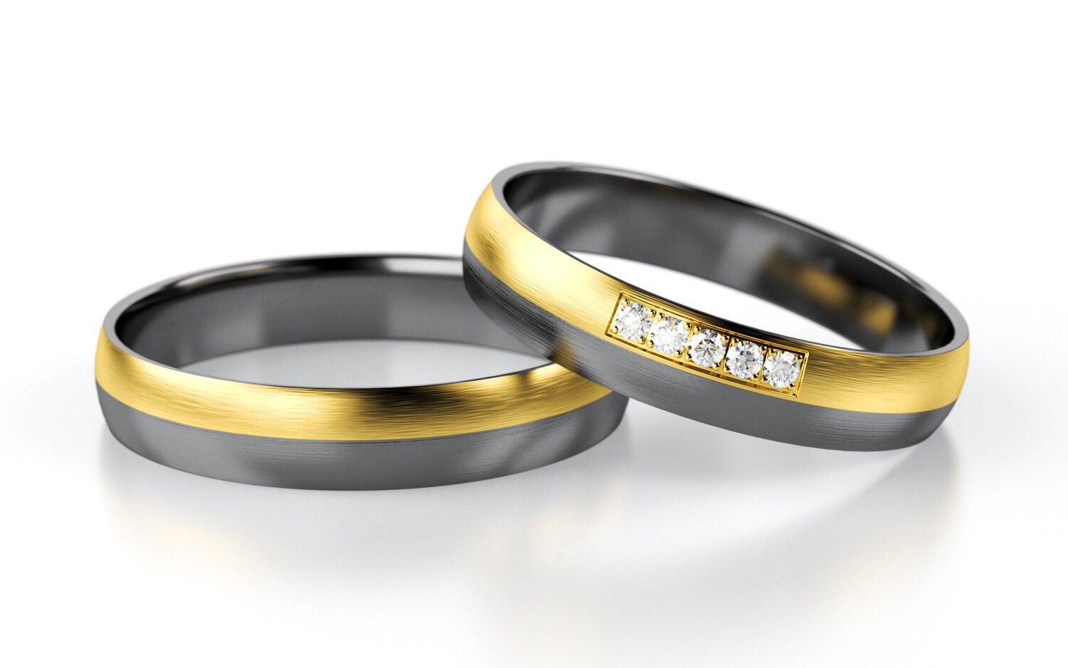 Trouwringen Tantaal  model Classic Duo | Stel uw eigen set samen