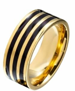 Ring gold plated & zwart model 103