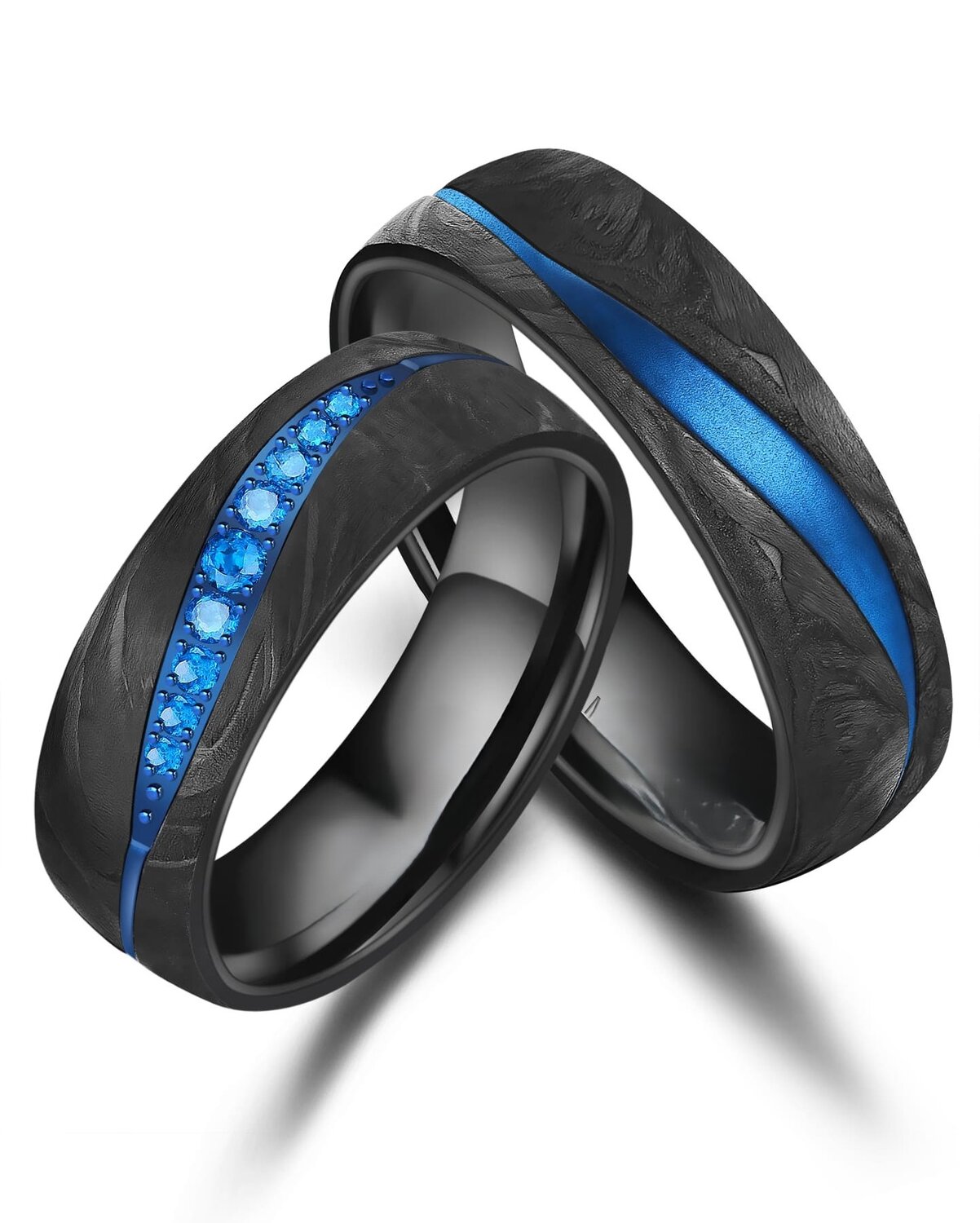 Trouwringen Zwart Titanium model Azure Noir | Stel uw eigen set samen