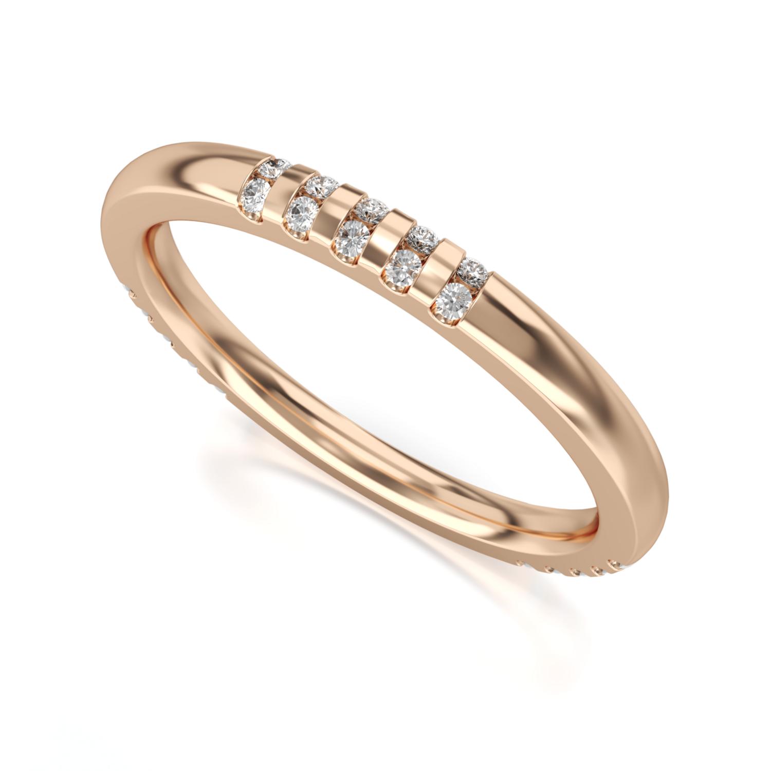 Trouwring - Aanschuifring Roségoud model  Love at First Sight