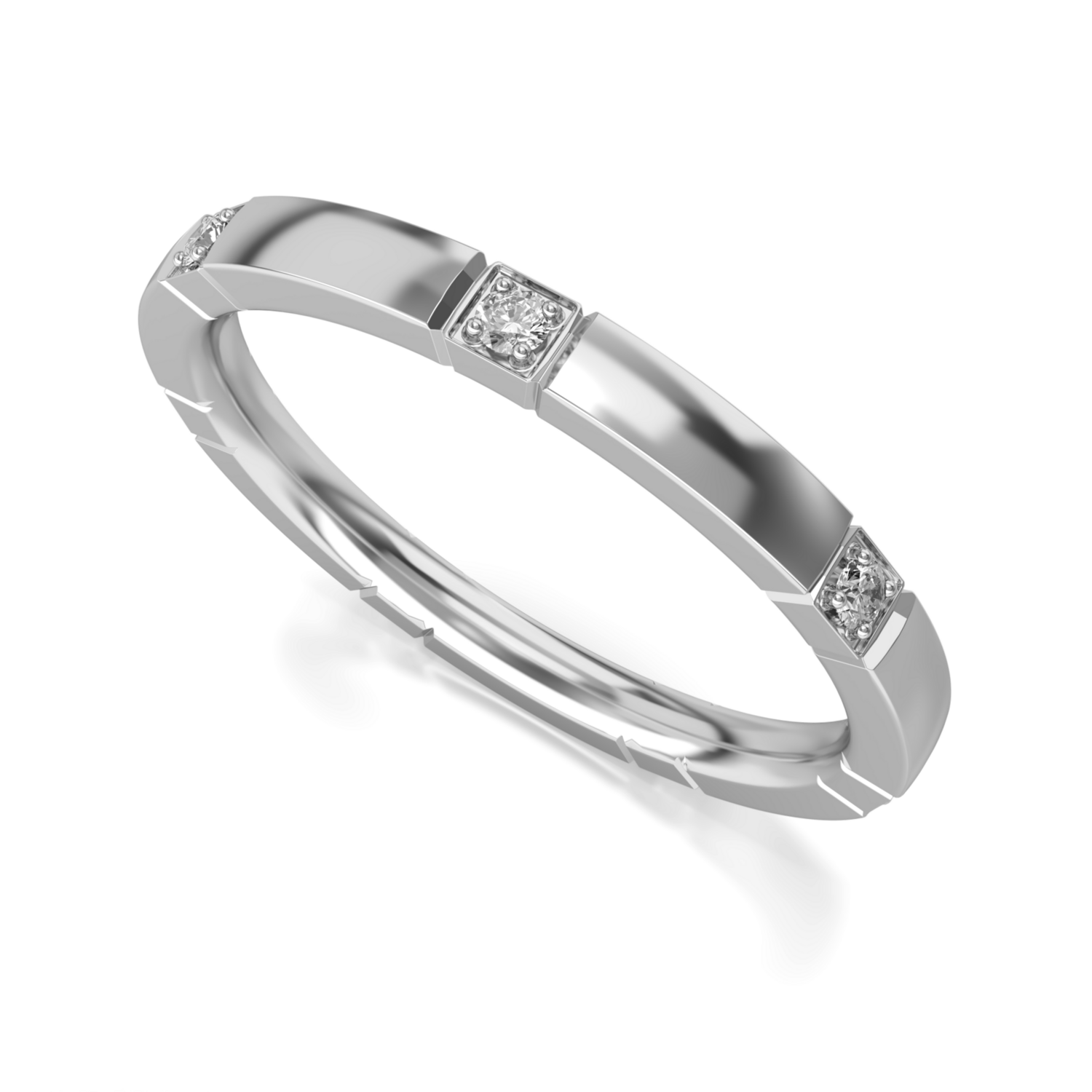 Trouwring - Aanschuifring Witgoud model Birthday