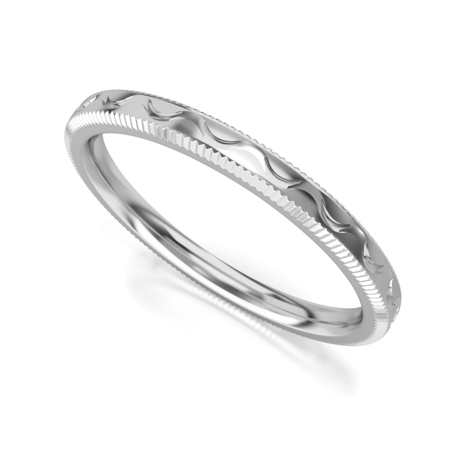 Trouwring - Aanschuifring Witgoud model Joy